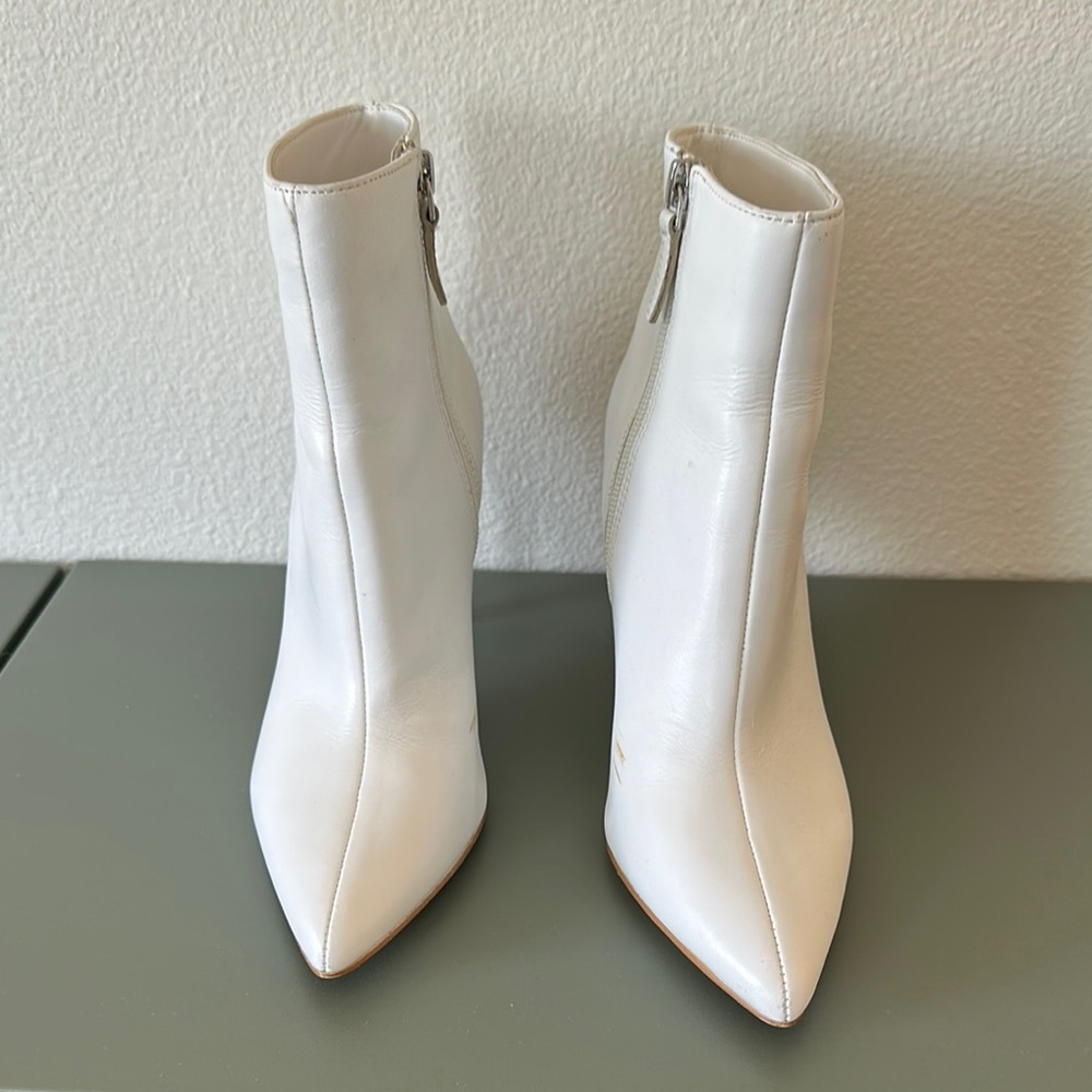 Leather White Ankle Boots